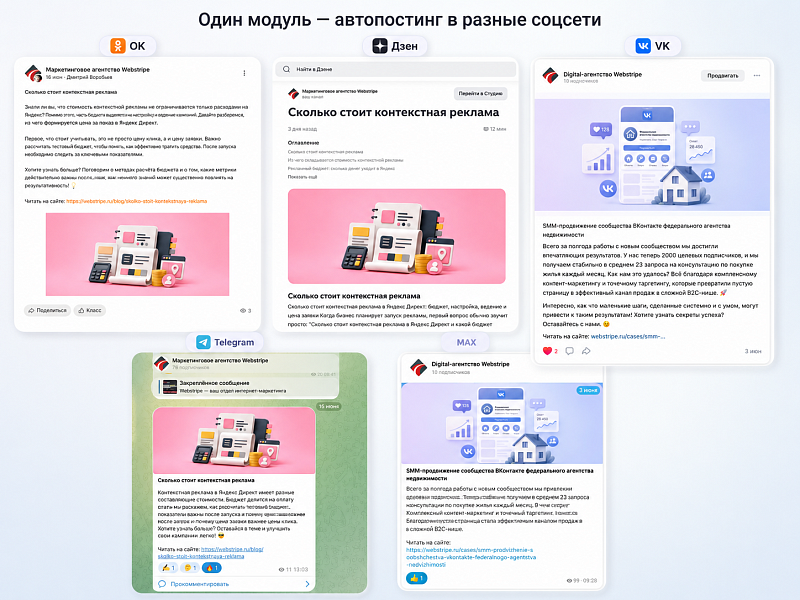Автопостинг в социальные сети из Битрикс